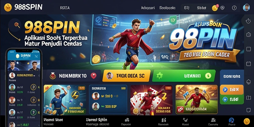 Tampilan antarmuka 988SPIN dengan berbagai pilihan taruhan olahraga.