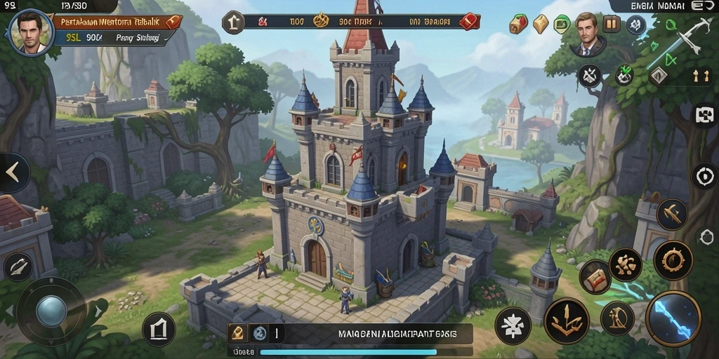 Screenshot permainan 9SL yang menunjukkan aksi Tower Defense epik.