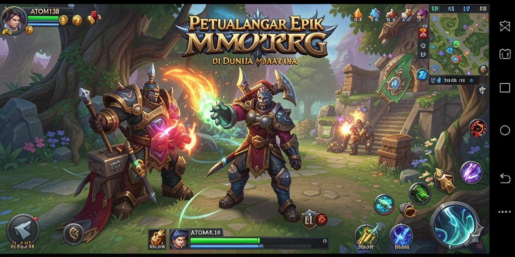 Tampilan gameplay menarik dari ATOM138, menampilkan pertarungan epik dan eksplorasi dunia.