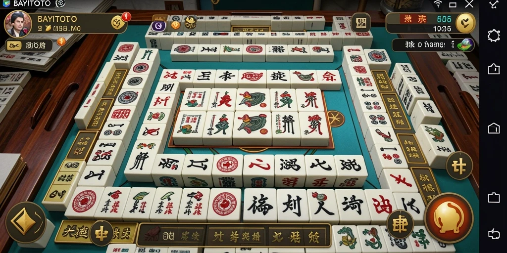 Screenshot gameplay BAYITOTO menunjukkan bentuk permainan Mahjong yang seru.