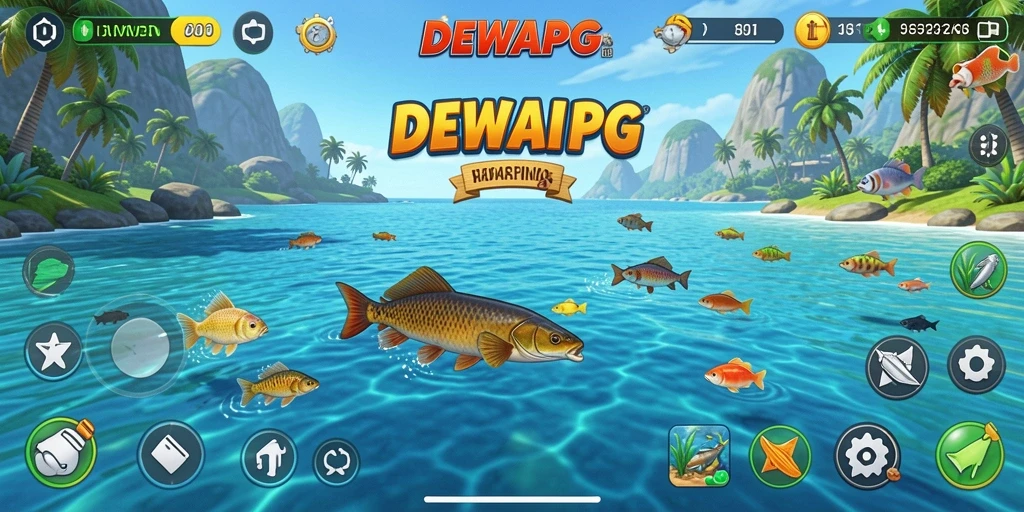Screenshot DEWAPG menampilkan aksi seru dalam permainan Fishing.