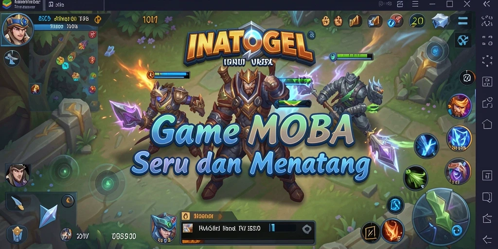 Screenshot gameplay INATOGEL menampilkan aksi seru dalam pertempuran MOBA.