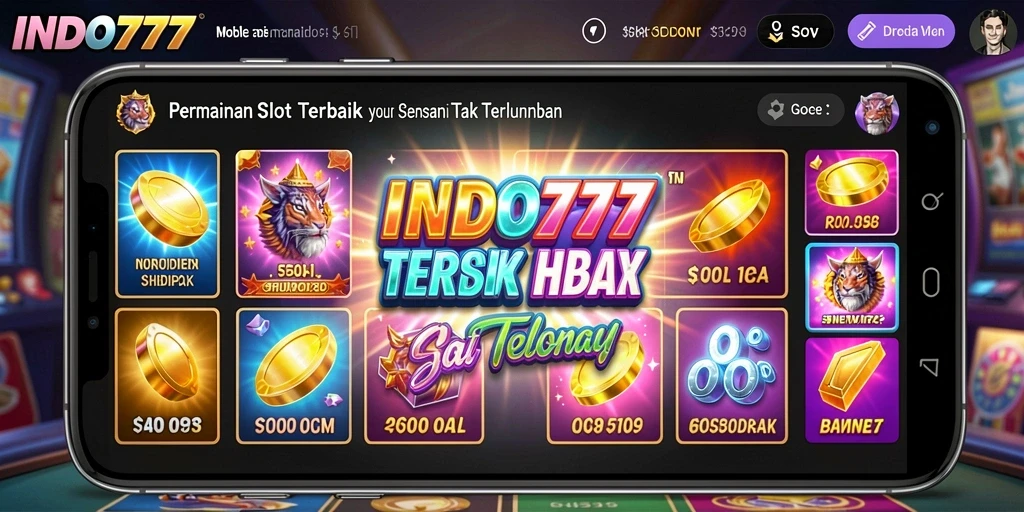 Tampilan gameplay INDO777 dengan grafis yang menakjubkan dan tema yang beragam.