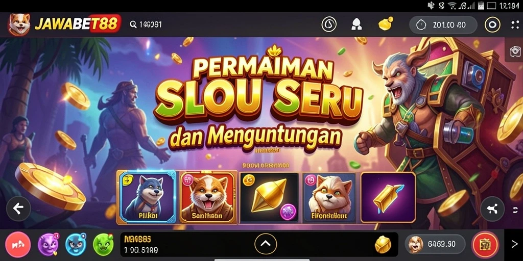 Screenshot menampilkan variasi permainan Slot yang menarik di JAWABET88.
