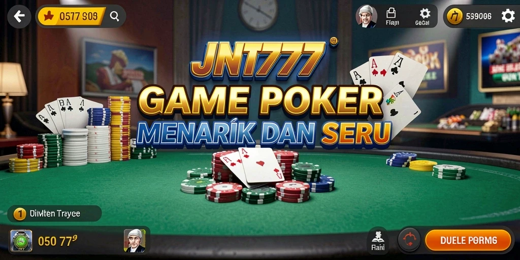Tampilan gameplay menarik dari JNT777 dalam bermain poker.