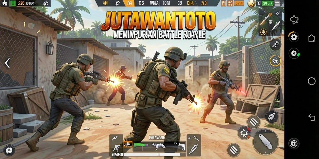 Tampilan seru dari permainan Battle Royale JUTAWANTOTO.