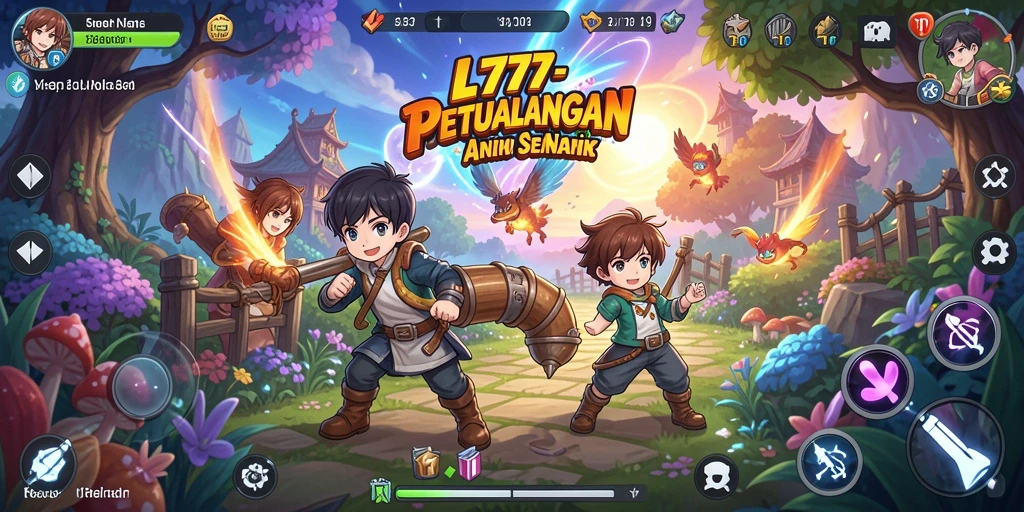 Tampilan gameplay L777 yang menampilkan aksi karakter anime yang dinamis.