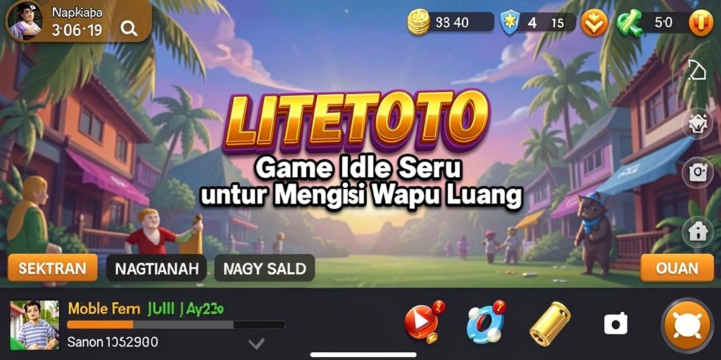 Tangkapan layar gameplay LITETOTO menampilkan karakter yang bekerja secara otomatis.