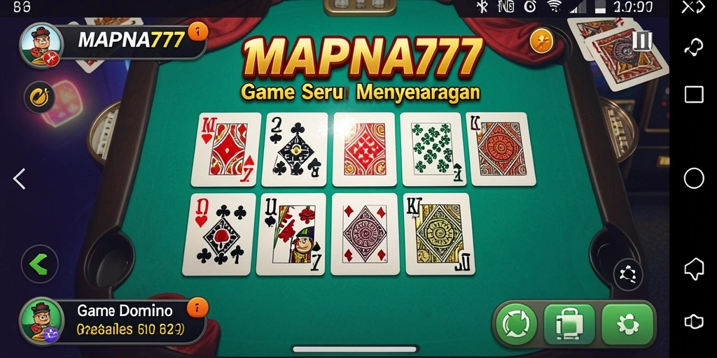 Screenshot utama gameplay MAPNA777 yang menunjukkan serunya bermain Domino.