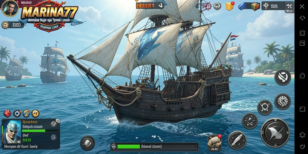 Screenshot gameplay yang menampilkan pengelolaan kapal di MARINA77.