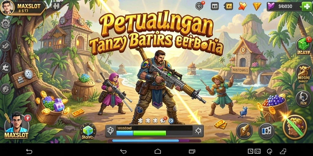 Screenshot MAXSLOT menampilkan dunia yang luas dan penuh warna.