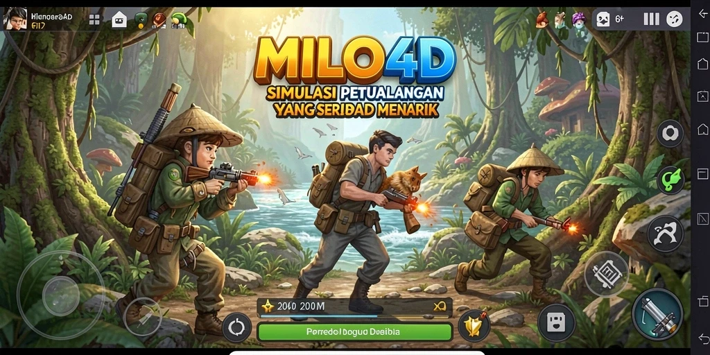 Screenshot gameplay menunjukkan pengalaman seru di dunia MILO4D.
