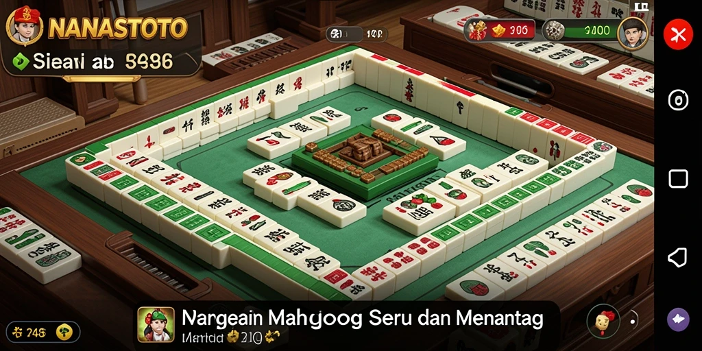 Tampilan gameplay NANASTOTO yang menarik dalam permainan Mahjong.