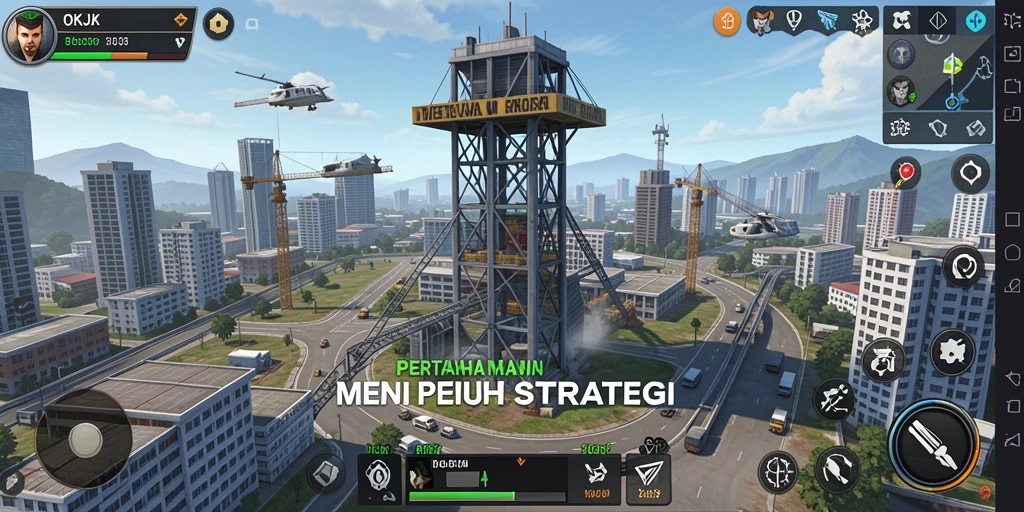 Menara strategis menghadapi gelombang musuh yang menantang.