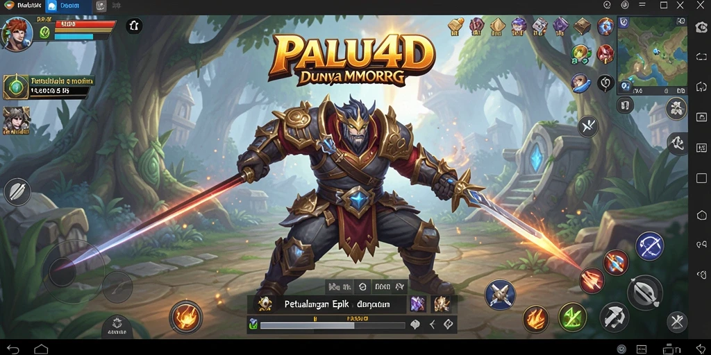 Screenshot gameplay PALU4D menampilkan pertarungan epik antara pemain dan monster.