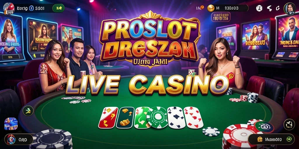 Tampilan permainan Live Casino yang mendebarkan di PROSLOT.