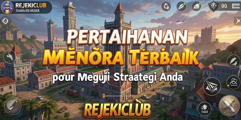 Tampilan permainan REJEKICLUB yang seru dalam mode Tower Defense.