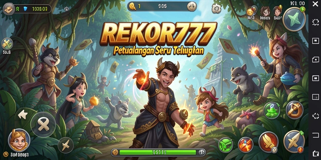 Tampilan gameplay menakjubkan dari REKOR777 selama petualangan.