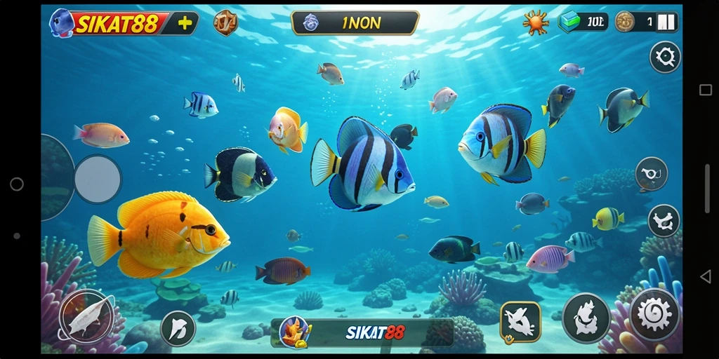Tampilan gameplay SIKAT88 yang menegangkan saat menembak ikan.