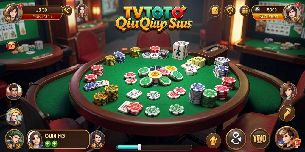 Screenshot utama TVTOTO menampilkan permainan QiuQiu yang seru.