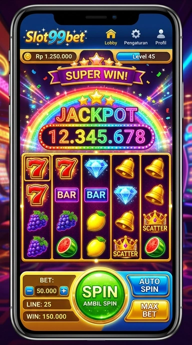 Tampilan antarmuka aplikasi slot99bet yang menarik dan user-friendly.